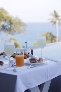 View of breakfast on table in restaurant