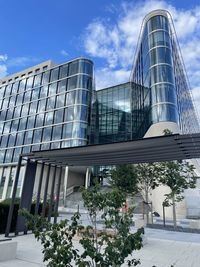 Low angle view of modern building against sky