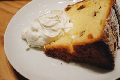 Close-up of cake in plate