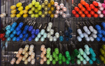 Full frame shot of felt tip pens