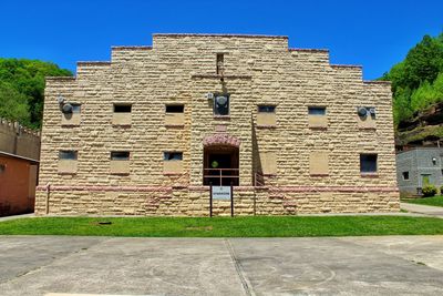 Exterior of building against clear blue sky