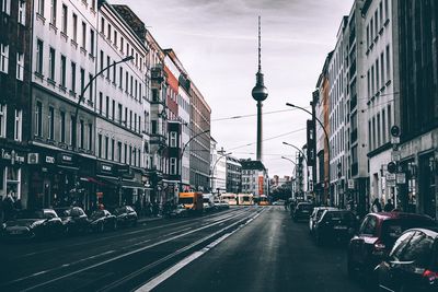 Cars on street in city