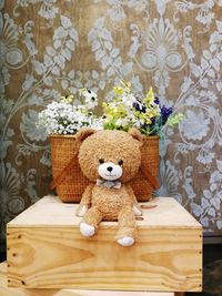 Stuffed toy on table