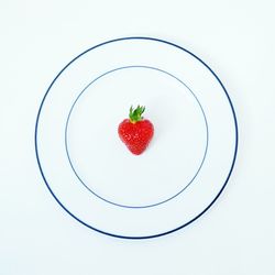 Directly above shot of red berries on plate