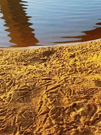 High angle view of rippled water in lake