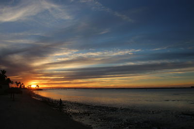 Scenic view of sea against sky during sunset at la paz, baja california sur.