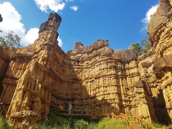 Panoramic view of rock formations against sky