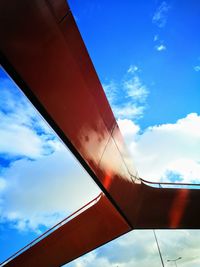 Low angle view of airplane against sky