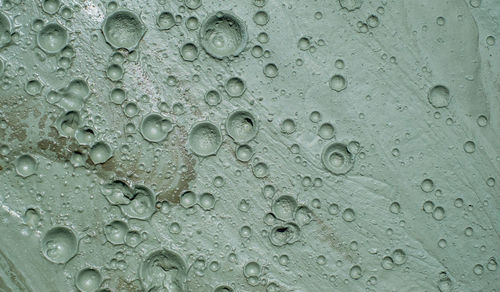 Small craters in mud volcanoes's clay river. buzau county, romania.