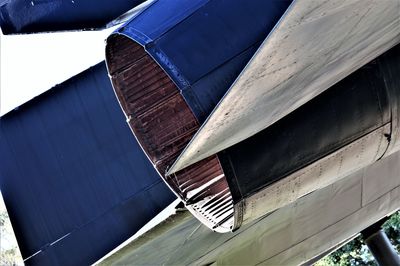 Low angle view of building against blue sky