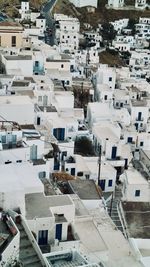 High angle view of buildings in town