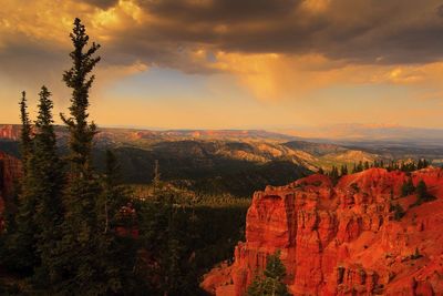 Scenic view of landscape against cloudy sky