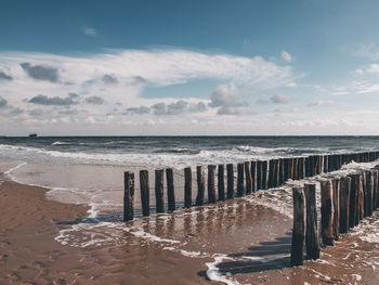 Scenic view of beach against sky