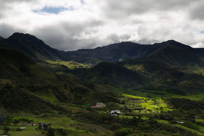 Scenic view of mountains against sky