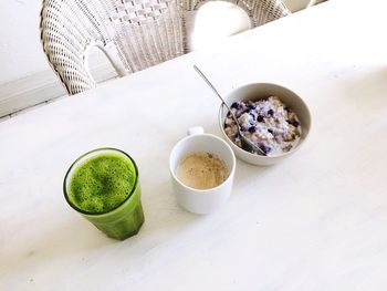 High angle view of food on table