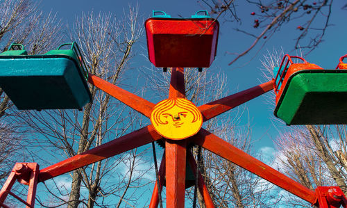 Low angle view of fire hydrant against sky