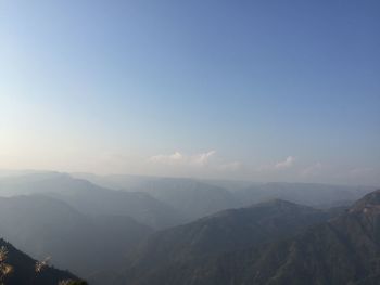 Scenic view of mountains against clear sky