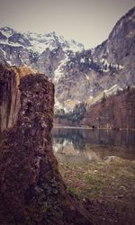 Scenic view of lake and mountains