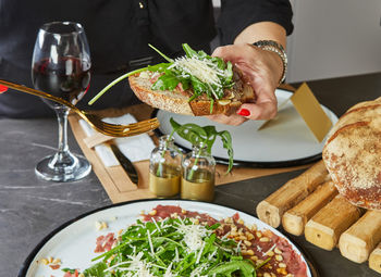 Close-up of food on table