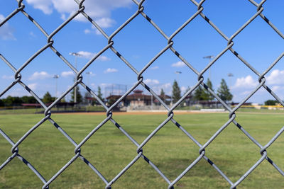 Chainlink fence against field