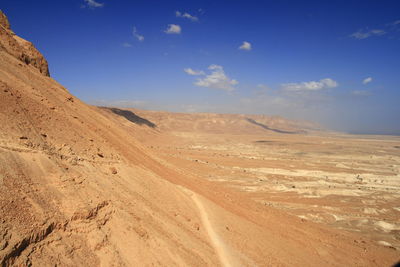 Scenic view of desert against sky