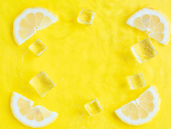 High angle view of lemon slice