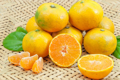 Close-up of fruits in plate