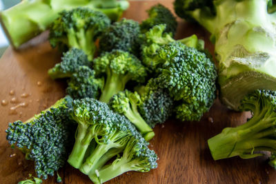 High angle view of chopped vegetables on table