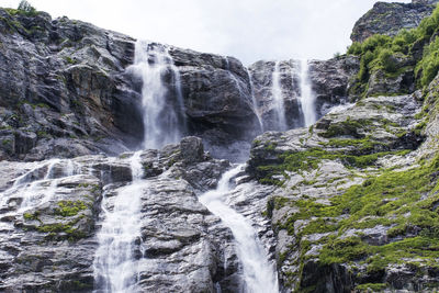 Mountain waterfall. sofia waterfalls in the caucasus mountains, arkhyz.