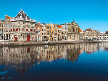 Reflection of buildings in water