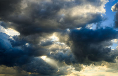 Low angle view of storm clouds in sky