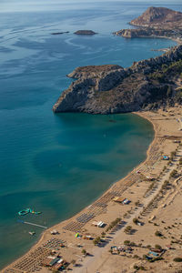 High angle view of beach