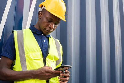 Man using mobile phone