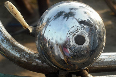 Close-up of metal wheel