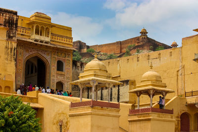 Low angle view of historical building against sky