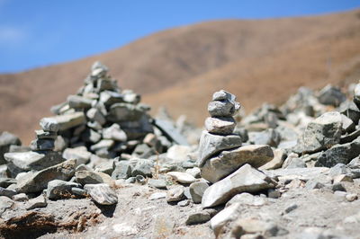 Stack of stones on rock