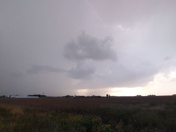 Scenic view of field against sky
