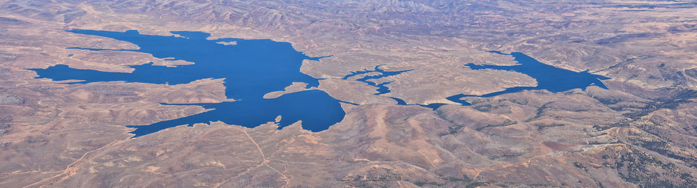 Strawberry reservoir bay lake aerial airplane daniels summit heber uintah basin utah united states