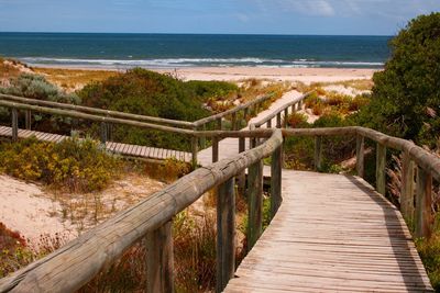 Scenic view of beach against sky