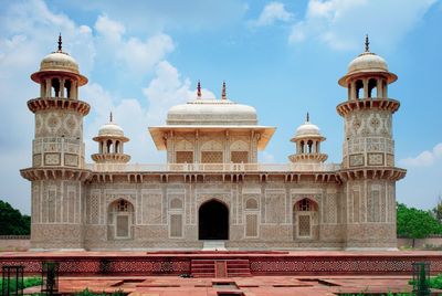 Low angle view of historic building against sky