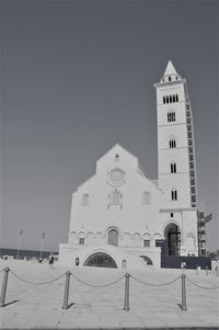 Building against clear sky during winter