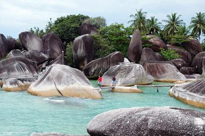 Rock formations by sea