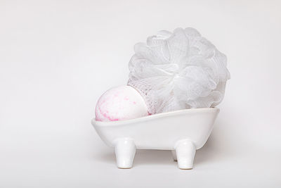 Close-up of ice cream against white background