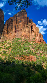 Low angle view of rock formation