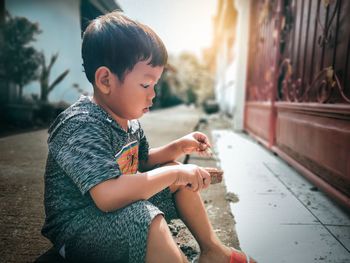 Little boy sitting