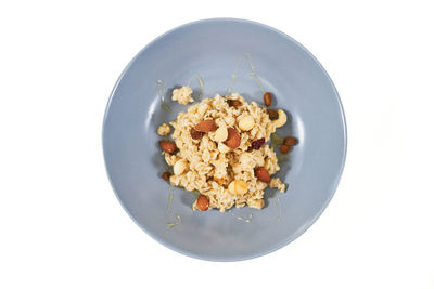 Directly above shot of breakfast served in bowl