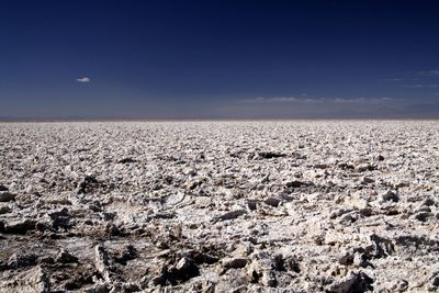 Scenic view of land against clear sky