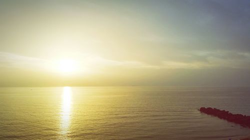 Scenic view of sea at sunset