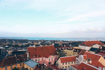 High angle shot of townscape