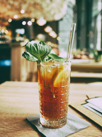 Close-up of drink on table